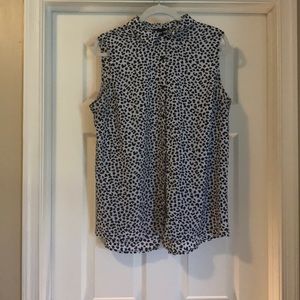 Dalmatian print button up collard shirt